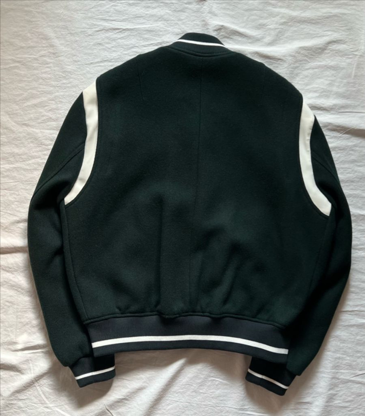 [새상품] 44) 엘무드 프레피 스타디움 바시티 재킷 딥 그린 이미지