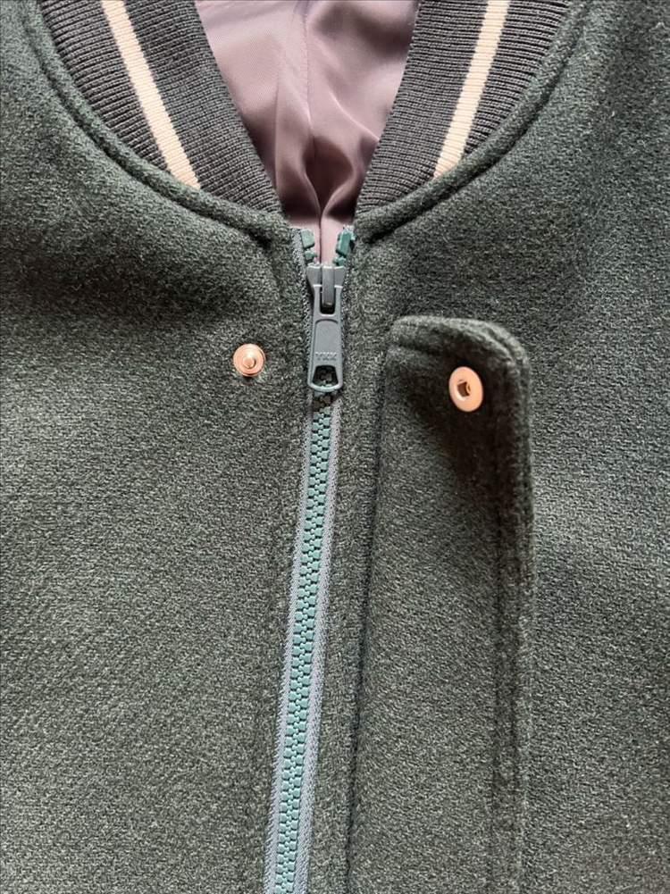 [새상품] 44) 엘무드 프레피 스타디움 바시티 재킷 딥 그린 이미지