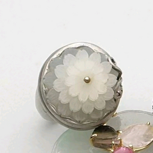 [나스첸카] 섬섬옥수 시리즈 백옥&순은 반지 이미지