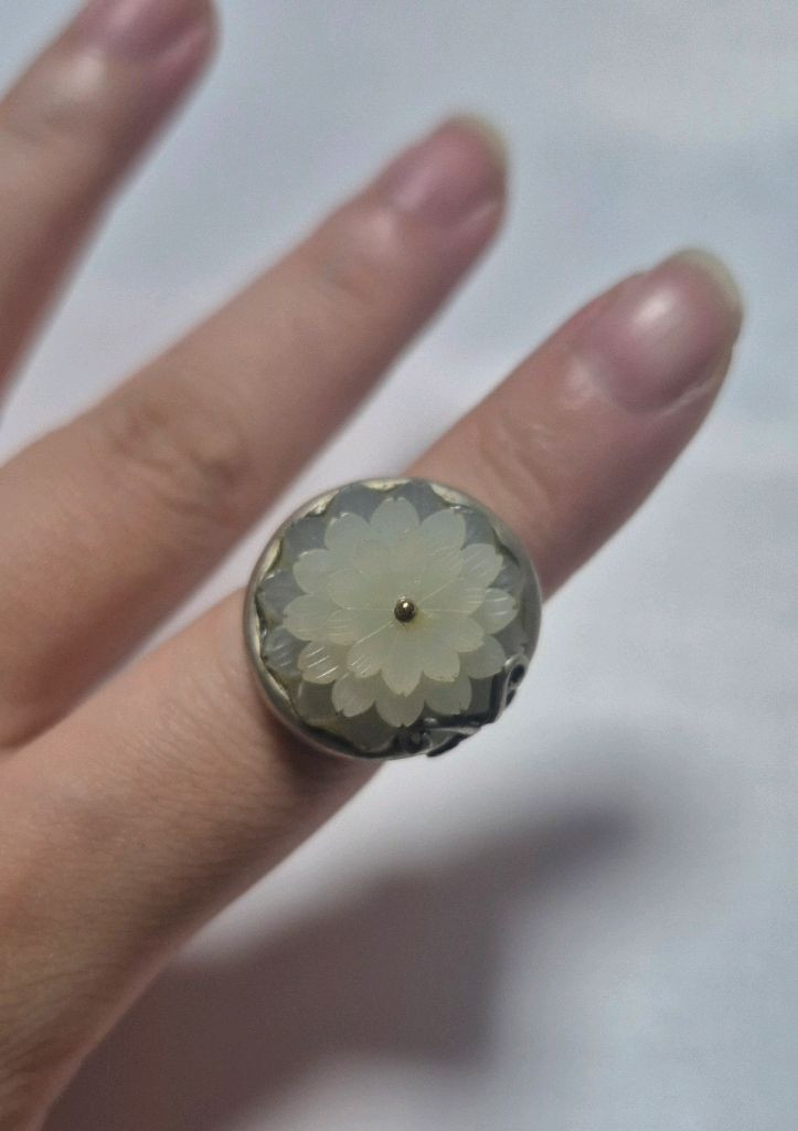 [나스첸카] 섬섬옥수 시리즈 백옥&순은 반지 이미지