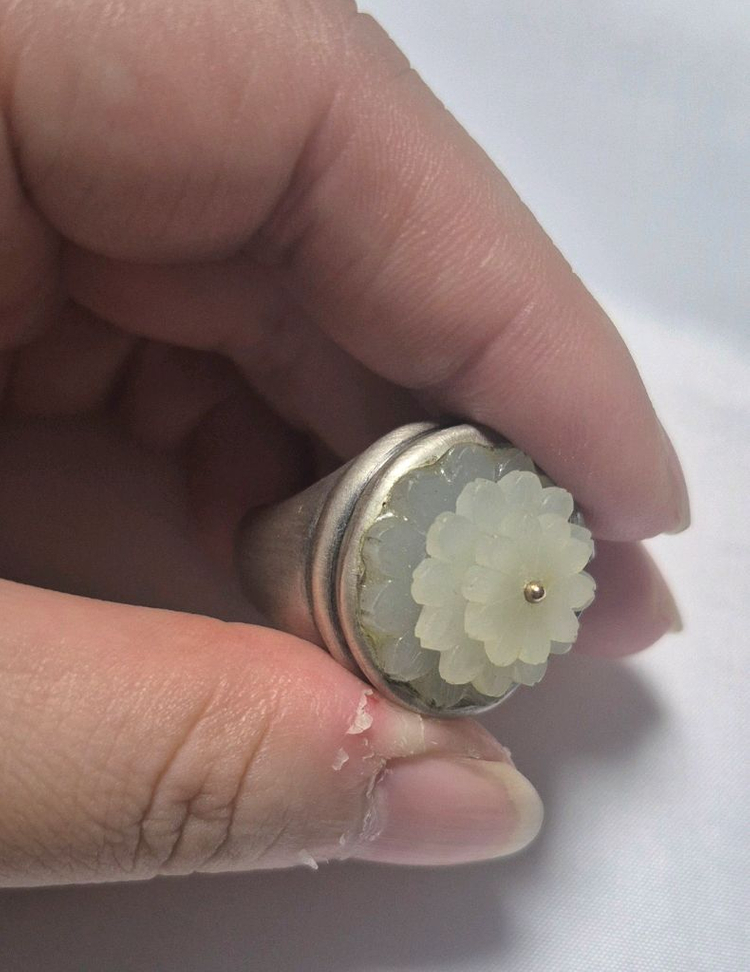 [나스첸카] 섬섬옥수 시리즈 백옥&순은 반지 이미지