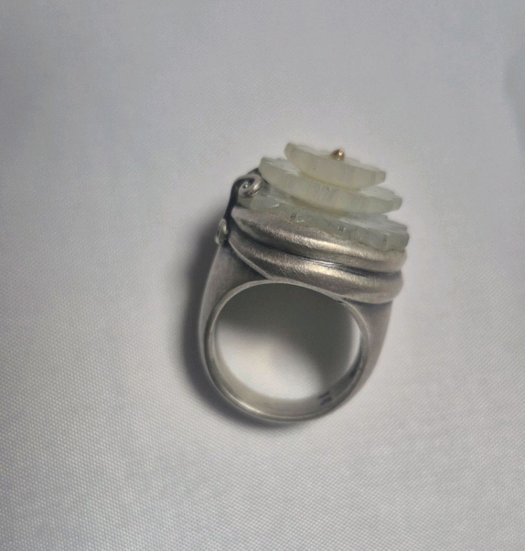 [나스첸카] 섬섬옥수 시리즈 백옥&순은 반지 이미지