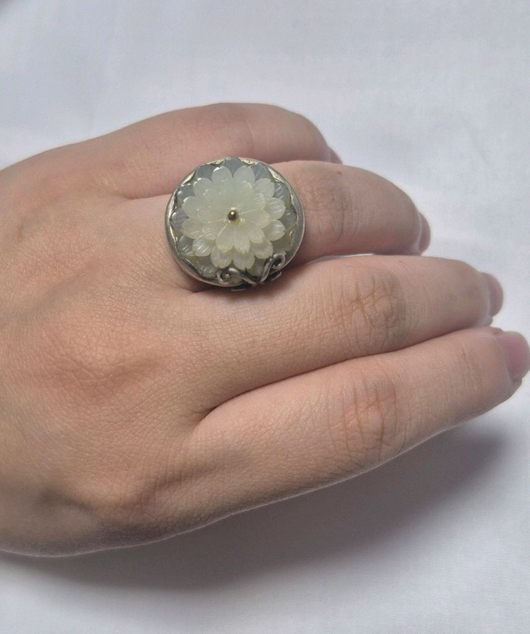 [나스첸카] 섬섬옥수 시리즈 백옥&순은 반지 이미지