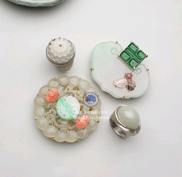 [나스첸카] 섬섬옥수 시리즈 백옥&순은 반지 이미지