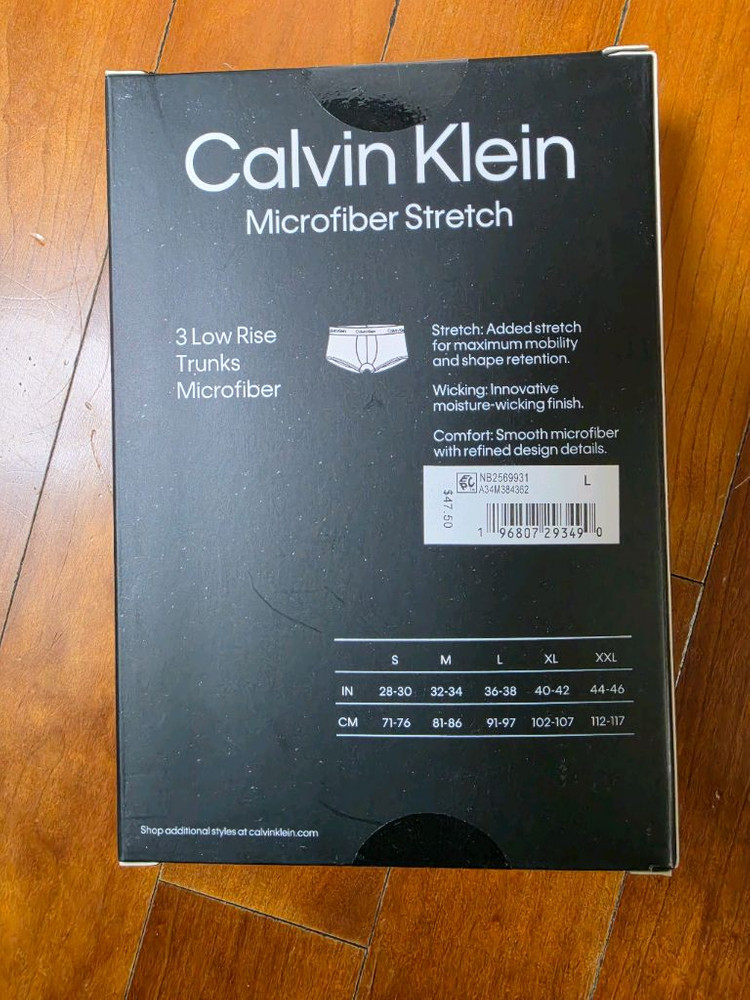캘빈클라인 마이크로파이버 드로즈 팬티 속옷 3팩 L사이즈 새상품 이미지