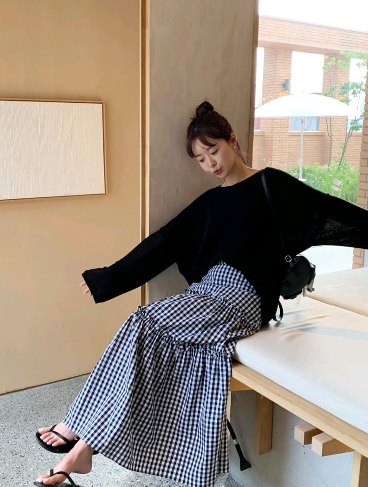 바이씨니 체크프릴캉캉sk 이미지