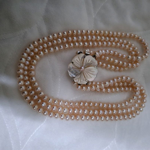 3줄담수진주목걸이 이미지