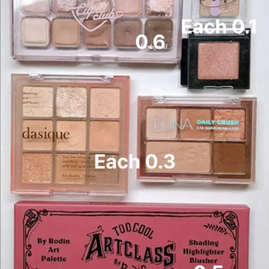 사진 5개)아이섀도우 팔레트,쉐딩,파우더,컨실러 블러셔,아이라이너 틴트 이미지
