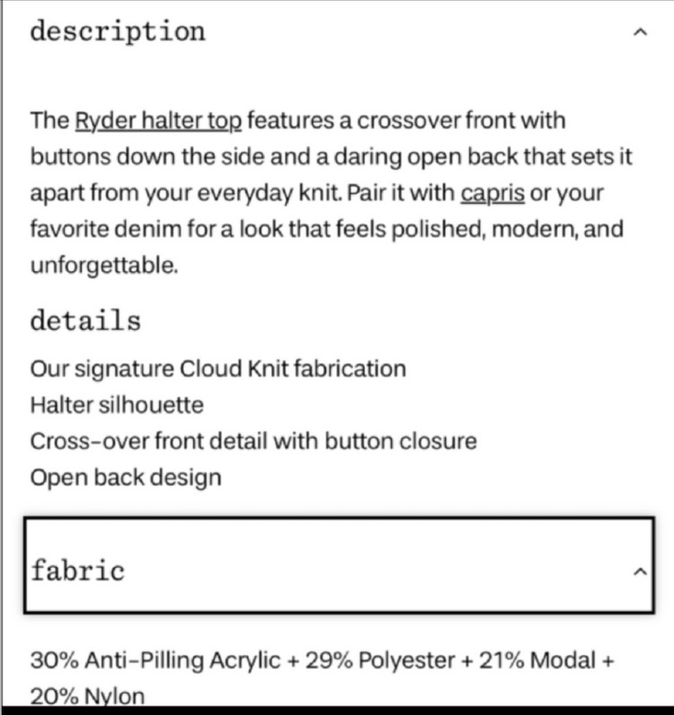 홀터넥 탑 르플레인 착용 이미지