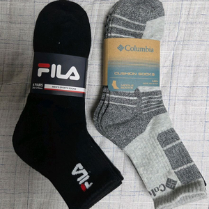 브랜드 남성양말 3~4컬레 세트. FILA 휠라, 컬럼비아, MLB 엠엘비 이미지