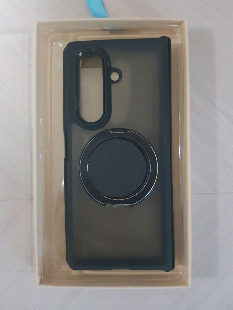 갤럭시 Z폴드7(F966) 케이스 맥세이프 호환 거치대 맥폴더 힌지 보호 커버 블랙 이미지