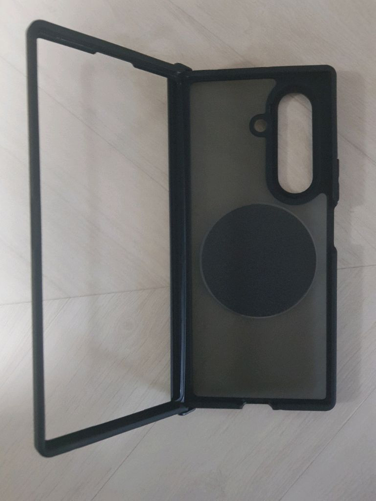 갤럭시 Z폴드7(F966) 케이스 맥세이프 호환 거치대 맥폴더 힌지 보호 커버 블랙 이미지