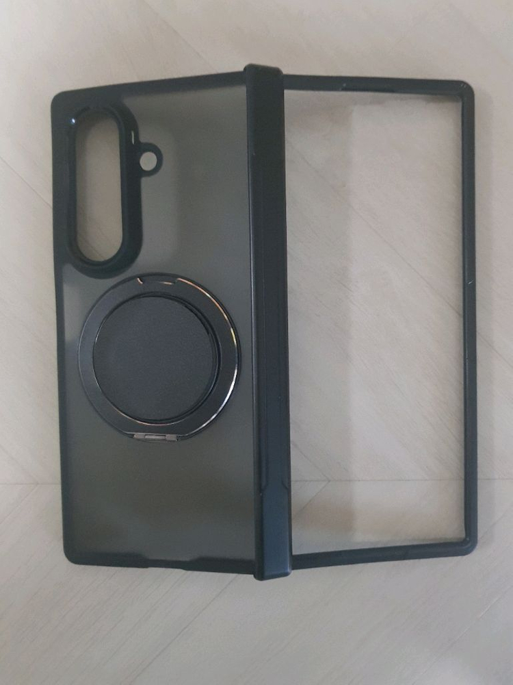 갤럭시 Z폴드7(F966) 케이스 맥세이프 호환 거치대 맥폴더 힌지 보호 커버 블랙 이미지