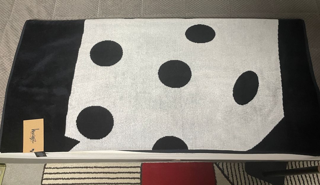 스투시 다이스 자카드 비치 타월 블랙 이미지