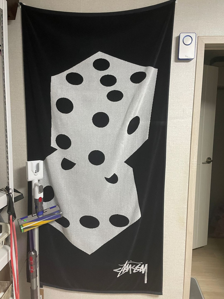 스투시 다이스 자카드 비치 타월 블랙 이미지