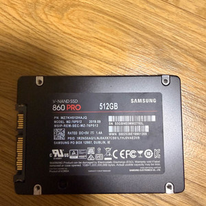 삼성 860 pro ssd 512g 판매합니다. 이미지