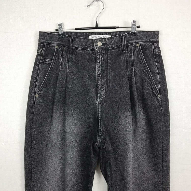 모덴아르더 뉴트로 투턱 와이드 데님 청바지 팬츠 남성32 이미지
