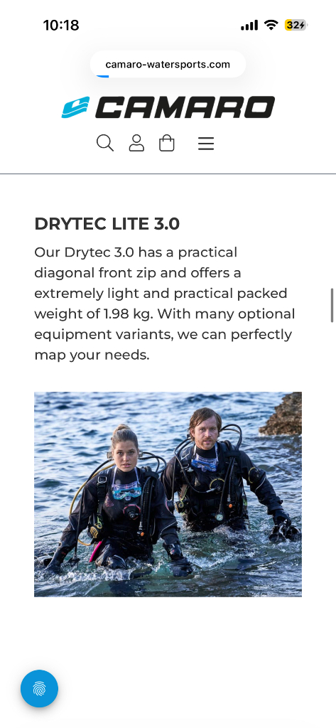 카마로 드라이슈트 라이트 camaro drytec lite 3.0 이미지