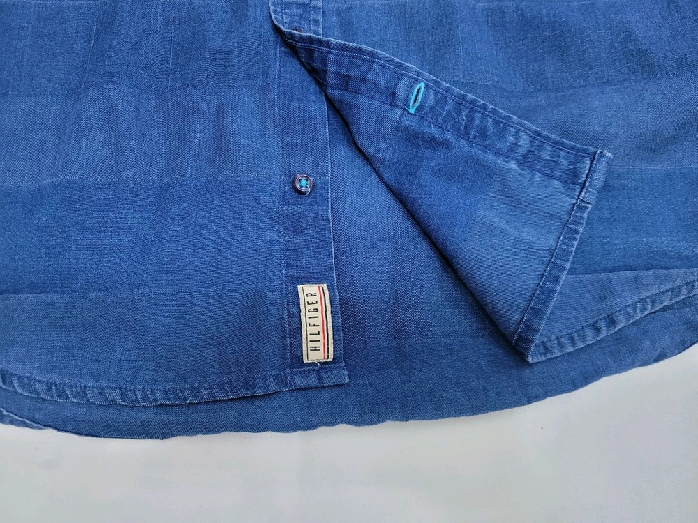 TOMMY HILFIGER 타미힐피거 인디고 코튼 셔츠 / 남 M 블루 이미지