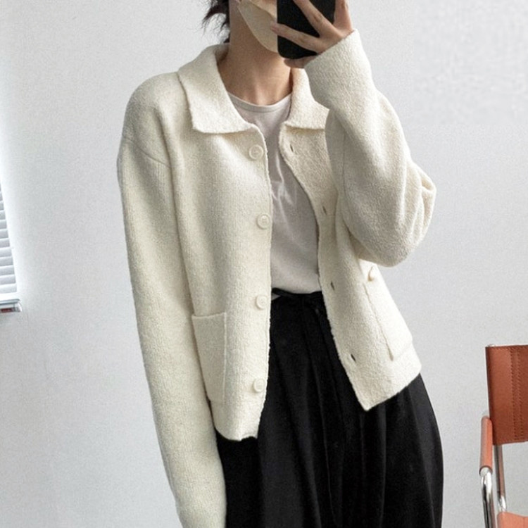 베이지보울(Beige Bowl) 부클 니트자켓 프리사이즈 새상품 이미지