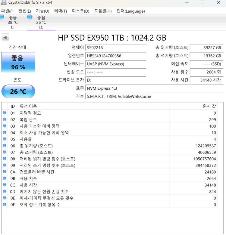 HP SSD EX950 M.2 1TB NVMe 이미지