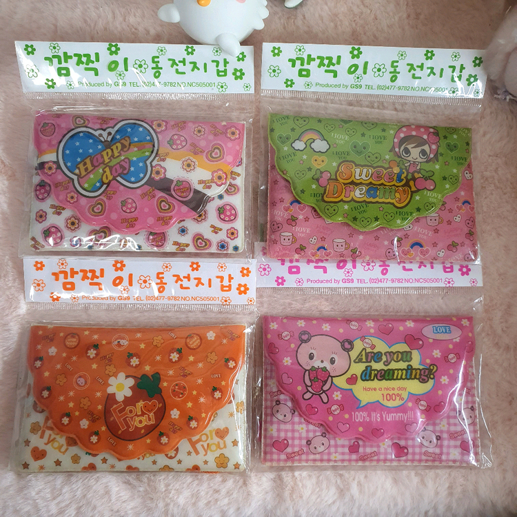 미개봉/개별) 고전 빈티지 동전 카드 지갑 빈티지 레트로 파우치 과일 곰돌이 디저트 딸기 캐릭터 고전문구 고전완구 이미지