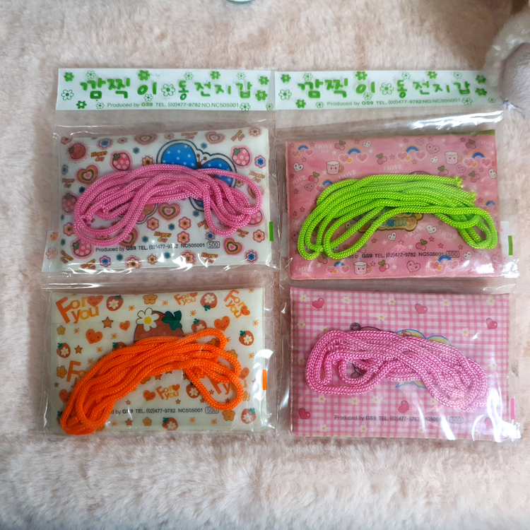 미개봉/개별) 고전 빈티지 동전 카드 지갑 빈티지 레트로 파우치 과일 곰돌이 디저트 딸기 캐릭터 고전문구 고전완구 이미지