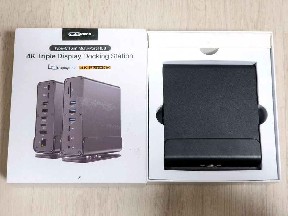 아모란나 디스플레이링크 맥북 도킹스테이션 트리플모니터 듀얼모니터 15in1 C타입 멀티허브 이미지
