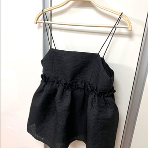 바스켓 BASKET 프릴 탑 세실리아 슬리브리스 레이어드 나시 블라우스 뷔스티에 자카드 리본 이미지