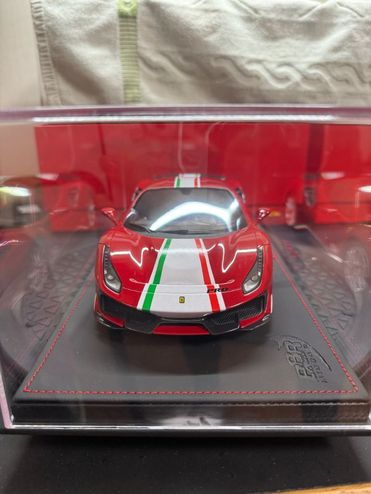 1:18 bbr 페라리 488 pista (오토아트 미니챔프 자동차모형 다이캐스트 포르쉐 미니지티 교쇼) 이미지
