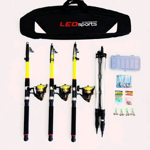 원투낚시대3m3대+4000번릴3대+삼각받침대+소품+가방 이미지