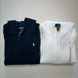 정품 폴로 케이블 코튼 후드 집업 가디건 새상품 (선물 가능) 이미지