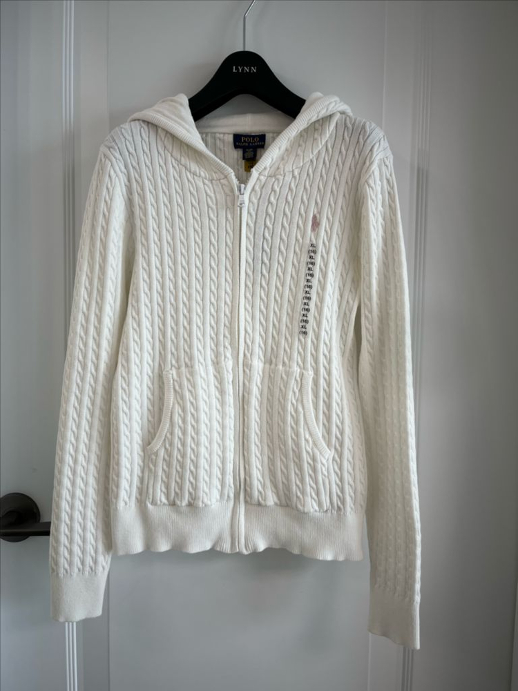 정품 폴로 케이블 코튼 후드 집업 가디건 새상품 (선물 가능) 이미지