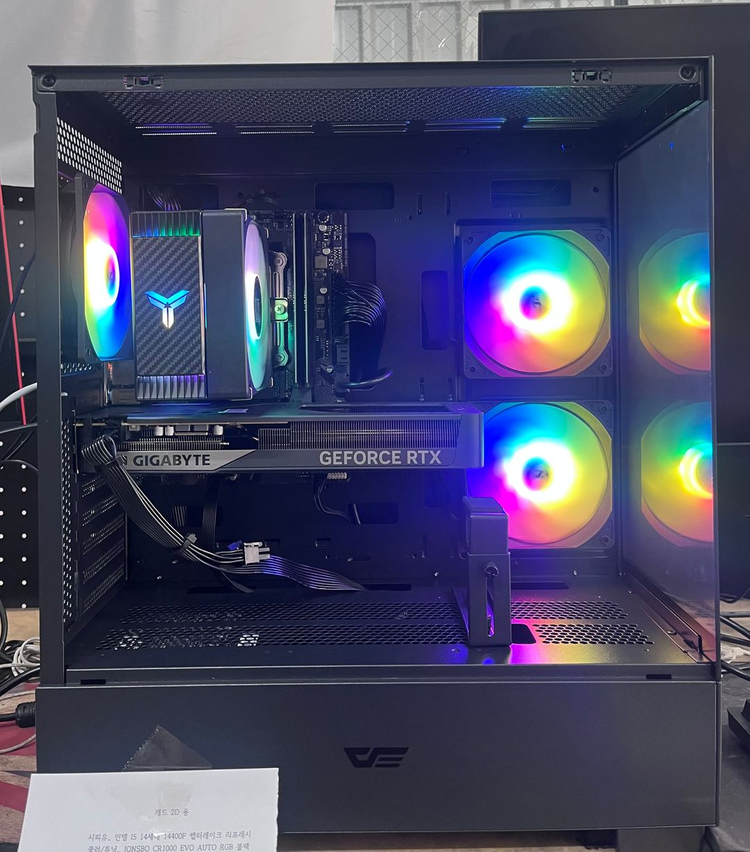 [새제품]3D 캐드 작업용 I5 14400F + 기가바이트 RTX 5060 컴퓨터 구성 이미지