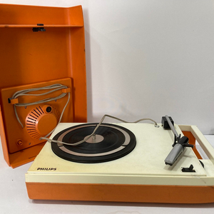 필립스 빈티지 오렌지 컬러 턴테이블(블루투스 가능) 이미지