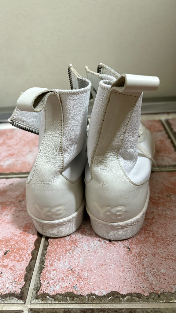 아디다스 Y-3 Pro Zip 화이트 하이탑 스니커즈 (사이즈 245) 이미지