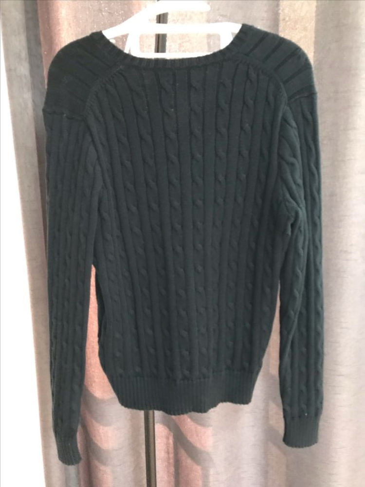 폴로 랄프로렌 꽈배기 브이넥 블랙 니트 L 이미지