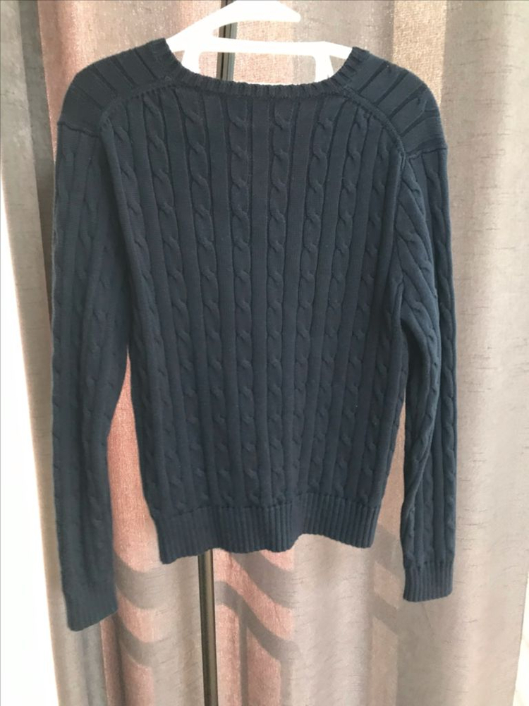 폴로 랄프로렌 브이넥 꽈배기 네이비 니트 L 이미지