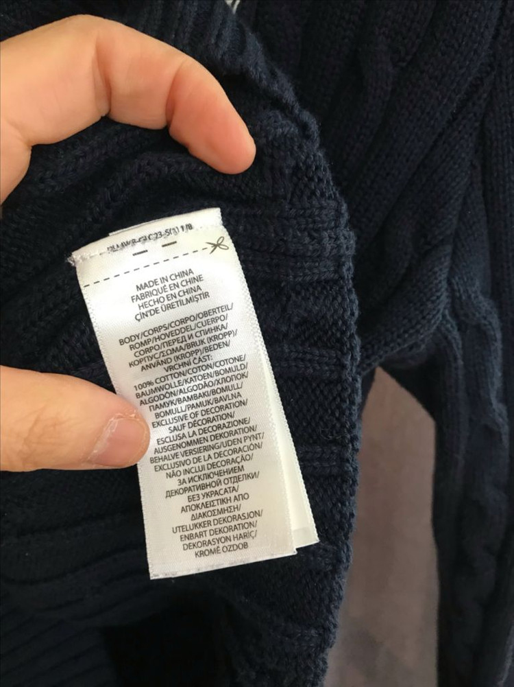 폴로 랄프로렌 브이넥 꽈배기 네이비 니트 L 이미지