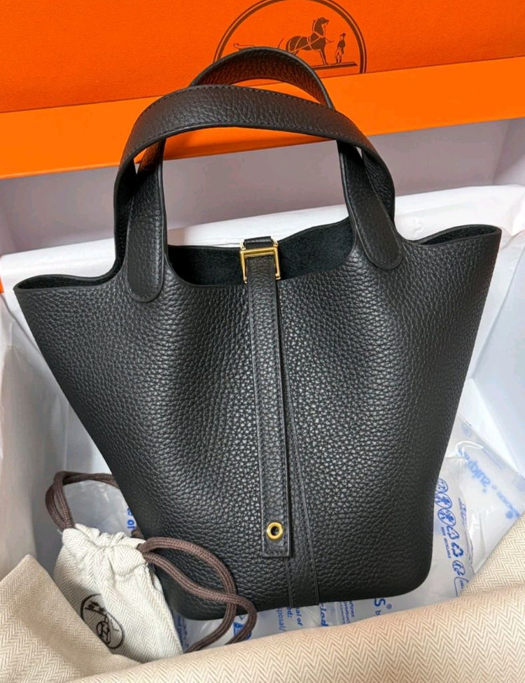 [새상품] 에르메스 피코탄 18 블랙 누아 금장 (K각인) 이미지