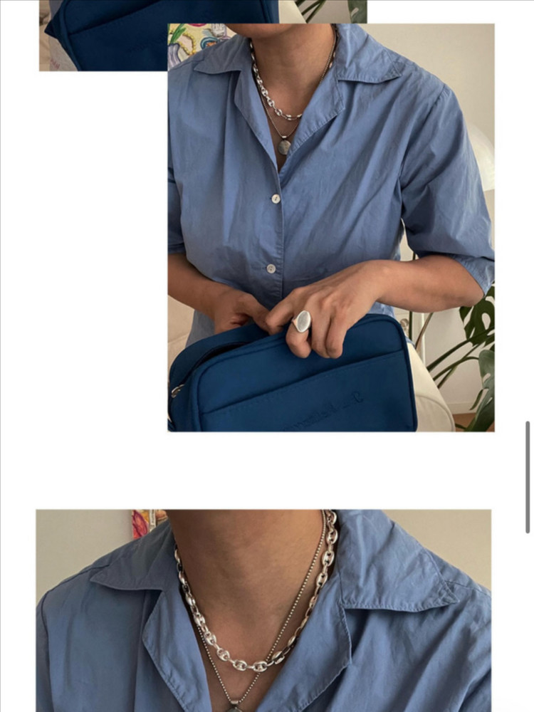 실버 체인 목걸이 이미지