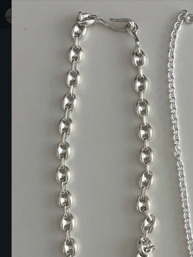 실버 체인 목걸이 이미지