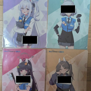 블루아카이브 GS25 SRT 클리어 파일 세트 미야코 사키 미유 모에 이미지