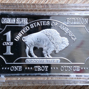 실버바 독일 트로이 온스 버팔로 덩어리 동전 재현품 1개 새것 이미지
