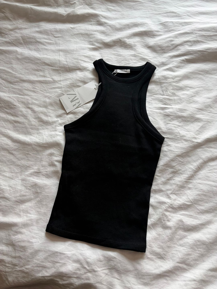 ZARA 자라 나시 로우 홀터넥 탑 이미지