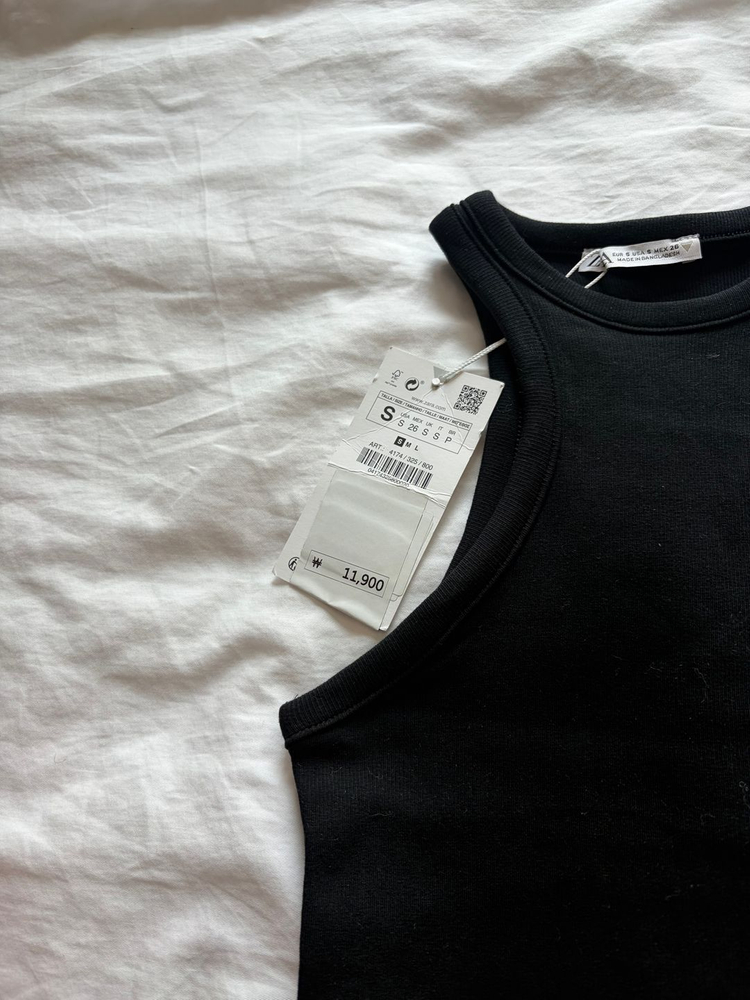 ZARA 자라 나시 로우 홀터넥 탑 이미지