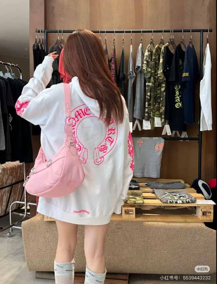 크롬하츠 핑크 홀스슈 후드 집업 이미지