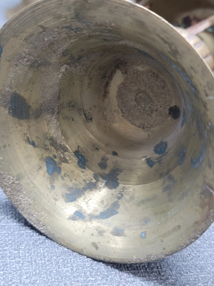 황동 나뭇잎 촛대 2점 동브론즈 이미지