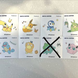 이디야 포켓몬 띠부씰 스티커 7종 세트 이미지