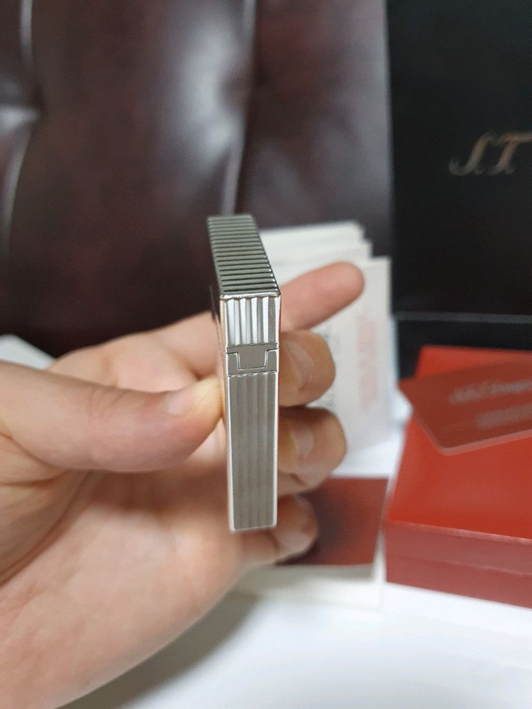 [정품,풀세트] 듀퐁라이터 라인2 ca16817 스트라이프 은장 듀퐁 라이타 이미지